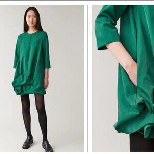 Long-Sleeved Gathered-Hem Dress (COS)